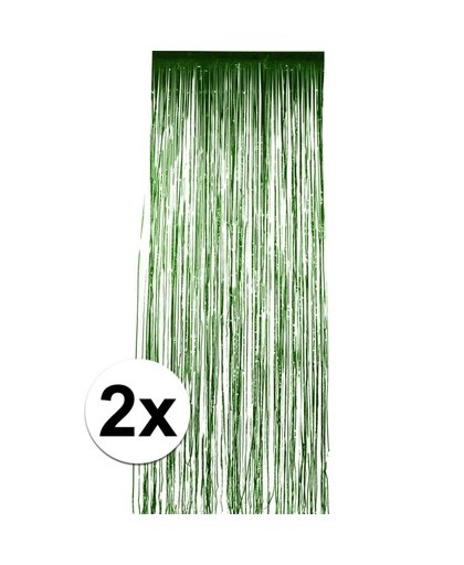 2x Groen versiering deurgordijn Groen