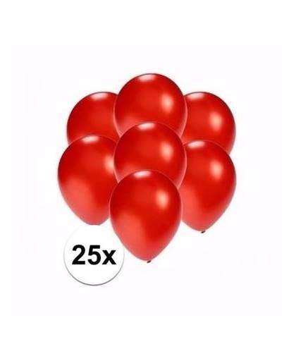 Kleine metallic rode ballonnen 25 stuks