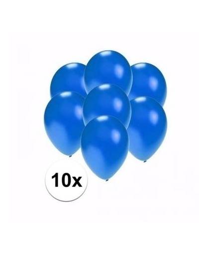 Kleine metallic blauwe ballonnen 10 stuks