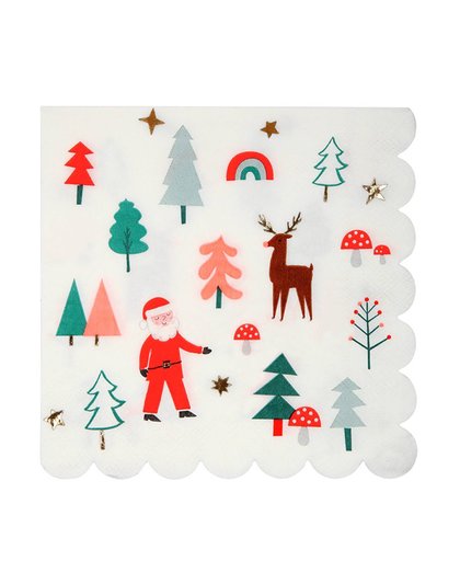 papieren servetten kerst icons (set van 16)