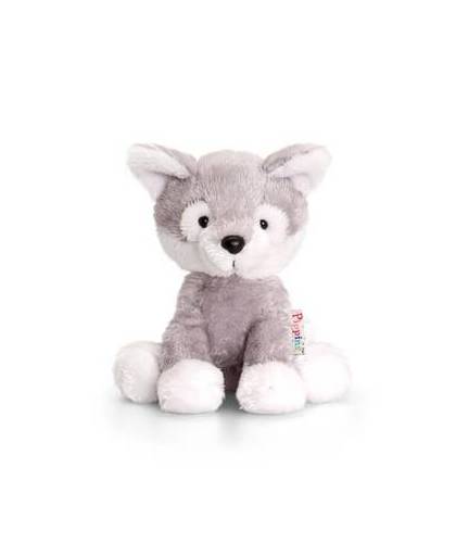Keel toys pluche husky hond knuffel zittend 14 cm