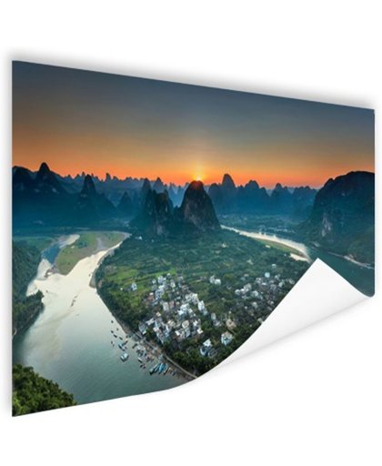FotoCadeau.nl - Li rivier zonsondergang Poster 60x40 cm - Foto print op Poster (wanddecoratie)