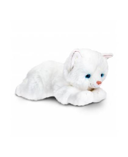Keel toys pluche witte kat/poes knuffel 35 cm