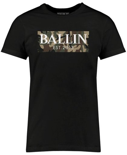Ballin Est. 2013 - Heren Tee SS Camo Army Shirt - Zwart - Maat XS