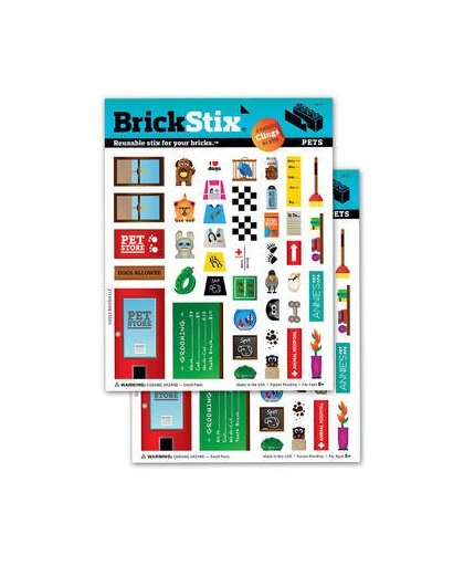 Brickstix 999102 huisdieren - herbruikbare stickers voor lego