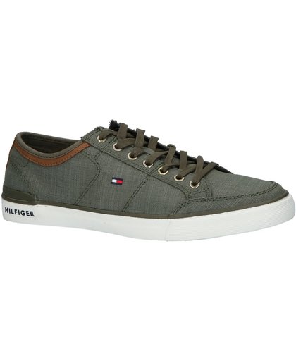 Tommy Hilfiger - Core Material Mix Sneaker  - Sneaker laag gekleed - Heren - Maat 45 - Groen;Groene - 011 -Dusty Olive