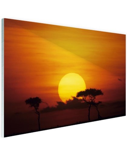 FotoCadeau.nl - Zonsopkomst Masai Mara Nationaal Park Glas 120x80 cm - Foto print op Glas (Plexiglas wanddecoratie)