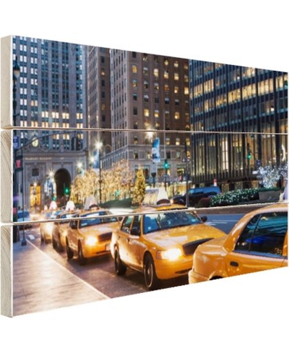 FotoCadeau.nl - Taxi stand in New York City Hout 120x80 cm - Foto print op Hout (Wanddecoratie)