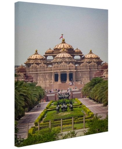 Akshardham Tempel India Canvas 120x180 cm - Foto print op Canvas schilderij (Wanddecoratie)