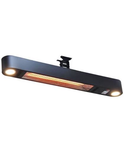 Terrasverwarmer Elegance met LED verlichting - Terrasverwarming -  Zwart - Muurbevestiging