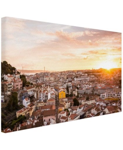 Uitzicht over Lissabon Canvas 180x120 cm - Foto print op Canvas schilderij (Wanddecoratie)
