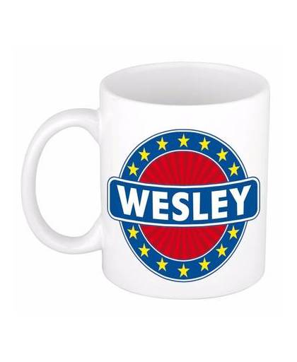 Wesley naam koffie mok / beker 300 ml - namen mokken