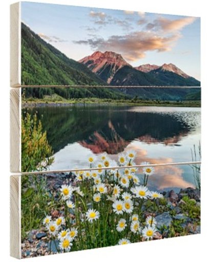 FotoCadeau.nl - Crystal Lake Amerika Hout 40x60 cm - Foto print op Hout (Wanddecoratie)