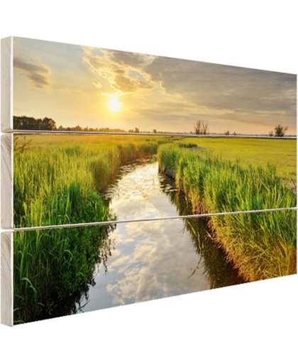 FotoCadeau.nl - Kreek bij zonsondergang Hout 30x20 cm - Foto print op Hout (Wanddecoratie)