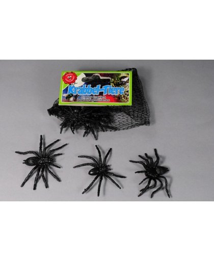 Halloween - Zwarte namaak spinnen 16 stuks voor halloween
