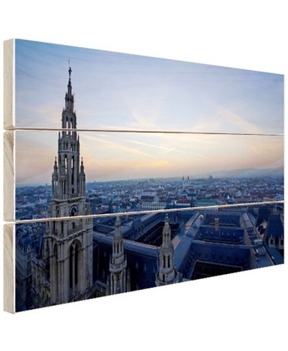 FotoCadeau.nl - Rathaus Wenen Hout 80x60 cm - Foto print op Hout (Wanddecoratie)