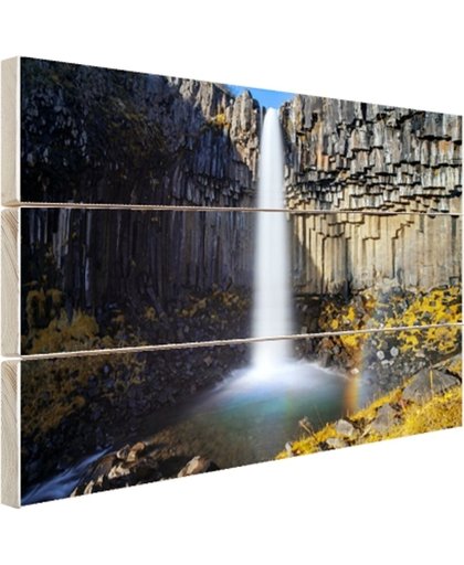 FotoCadeau.nl - Svartifoss waterval in IJsland Hout 120x80 cm - Foto print op Hout (Wanddecoratie)