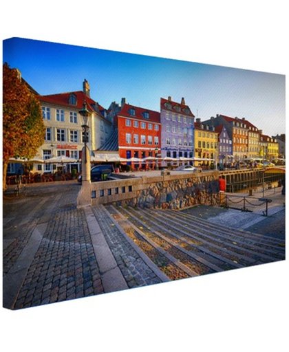 Kleurrijke huizen Kopenhagen Canvas 180x120 cm - Foto print op Canvas schilderij (Wanddecoratie)
