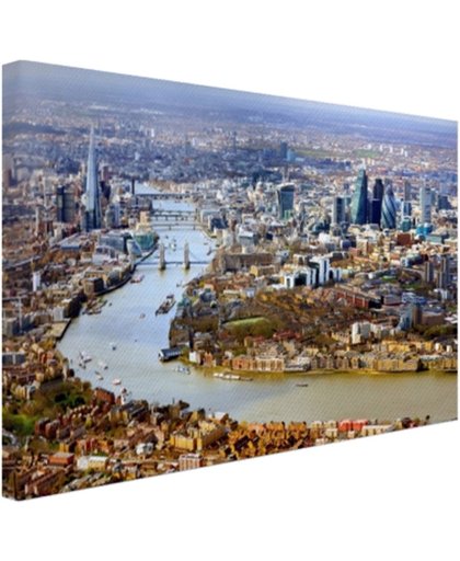 Luchtfoto van Londen Canvas 180x120 cm - Foto print op Canvas schilderij (Wanddecoratie)