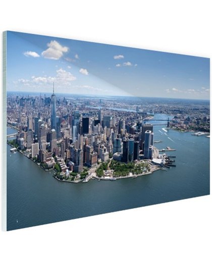FotoCadeau.nl - Luchtfoto New York Glas 30x20 cm - Foto print op Glas (Plexiglas wanddecoratie)
