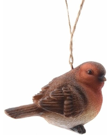 Kersthanger roodborstje vogel kerstboomversiering 7.5 cm