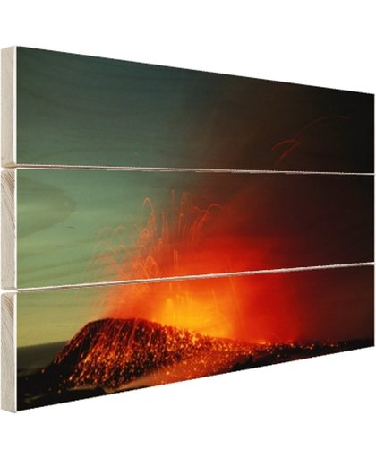 FotoCadeau.nl - Vulkaan op Hawaï Hout 120x80 cm - Foto print op Hout (Wanddecoratie)