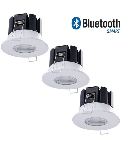 Stockholm - Bluetooth Inbouwspots - LED - Ø85mm - Aluminium - Set 3 spots - IP65