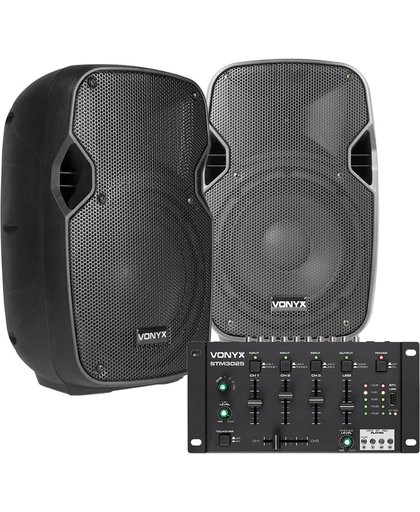 Bluetooth DJ Set - Vonyx 400W DJ set met Bluetooth & USB mixer en twee 8" speakers