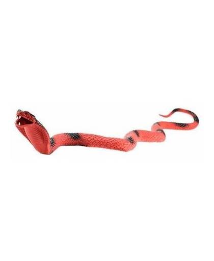 Rubberen cobra slang rood 68 cm