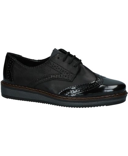 Rieker - N 0312 - Oxford schoenen - Dames - Maat 38 - Zwart;Zwarte - 00 -Nero/Schwarz Cordovan/