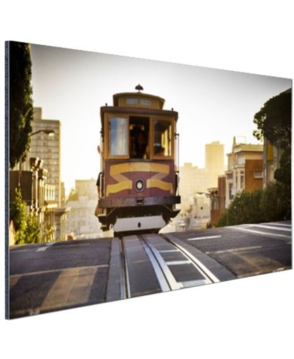 FotoCadeau.nl - Tram San Francisco Aluminium 60x40 cm - Foto print op Aluminium (metaal wanddecoratie)