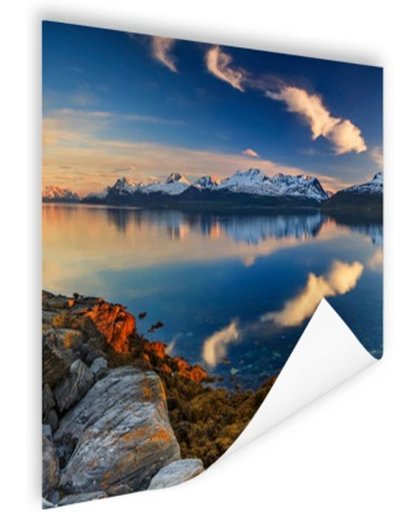 FotoCadeau.nl - Zonsondergang aan de kust van het fjord Poster 150x75 cm - Foto print op Poster (wanddecoratie)