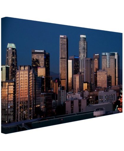 Los Angeles avond skyline Canvas 180x120 cm - Foto print op Canvas schilderij (Wanddecoratie)