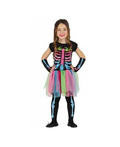 Halloween kostuum kind jurkje skelet tutu - maat / leeftijd: 98-104 / 3-4 jaar