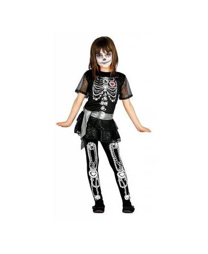 Halloween kostuum kind jurkje skelet diamant - maat / leeftijd: 110-116 / 5-6 jaar