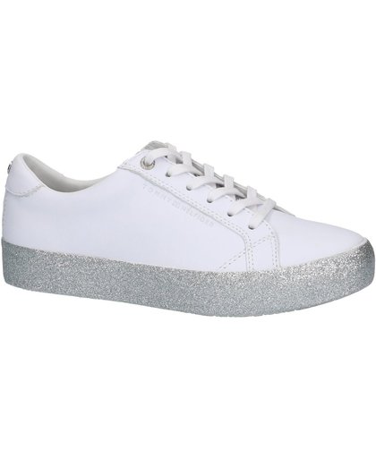 Tommy Hilfiger - Sparkle Outsole Glitter Sneaker - Sneaker laag gekleed - Dames - Maat 41 - Wit;Witte - 907 -White/Silver
