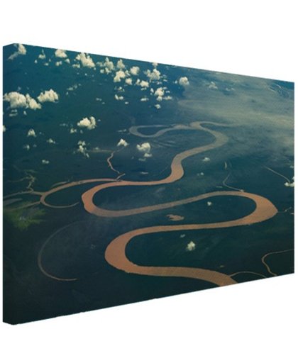 FotoCadeau.nl - Amazone rivier Brazillie foto afdruk Canvas 120x80 cm - Foto print op Canvas schilderij (Wanddecoratie)