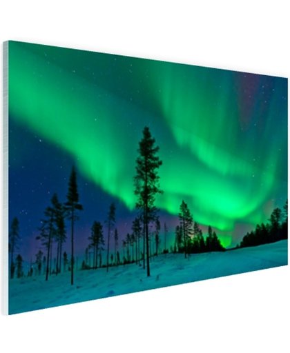 FotoCadeau.nl - Noorderlicht boven Zweden Glas 90x60 cm - Foto print op Glas (Plexiglas wanddecoratie)
