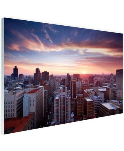 Zonsondergang over Johannesburg Glas 180x120 cm - Foto print op Glas (Plexiglas wanddecoratie)