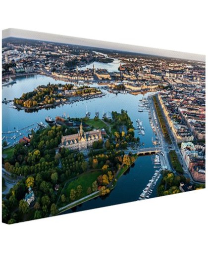 Luchtfoto van Stockholm Canvas 180x120 cm - Foto print op Canvas schilderij (Wanddecoratie)