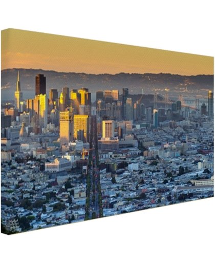 FotoCadeau.nl - San Francisco in ochtendlicht Canvas 80x60 cm - Foto print op Canvas schilderij (Wanddecoratie)