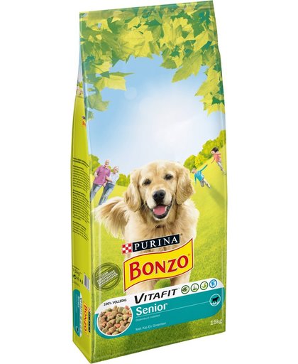Bonzo VitaFit Senior  - Kip & Groenten - Hondenvoer - 15 kg