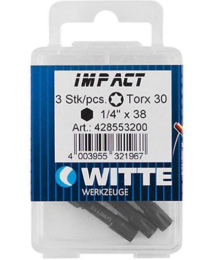 Witte Impact Torx bit - T25 - per 3 verpakt