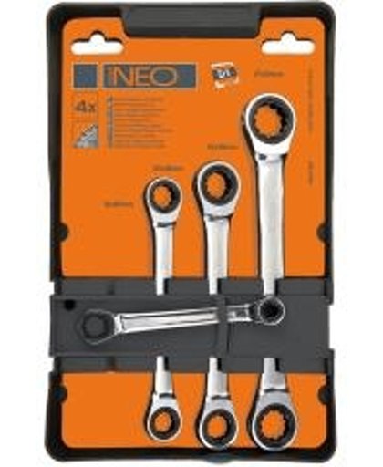 Neo Tools Ringratelset 8-19mm, 4dlg