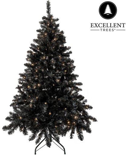 Zwarte kerstboom Excellent Trees® LED Stavanger black 120 cm met verlichting - Luxe uitvoering  - 160 Lampjes