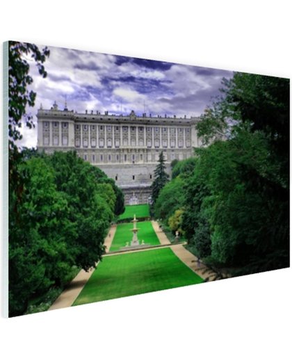 Het Koninklijk Paleis in Madrid Glas 180x120 cm - Foto print op Glas (Plexiglas wanddecoratie)