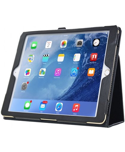 Ipad Air; Stand Smart Case voor uw Apple Ipad Air, Handgemaakt hoesje in business uitvoering, extra luxe, zwart , merk i12Cover