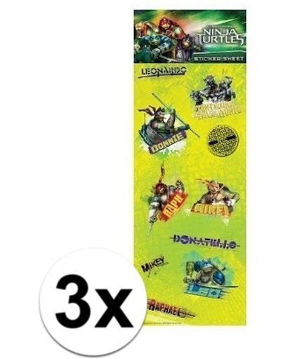 3x Stickervellen stickers Teenage Ninja Turtles