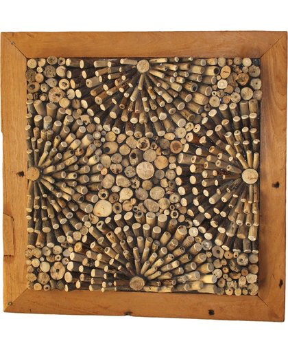 HSM Collection - Wanddecoratie 3d effect - oud root hout mozaiek
