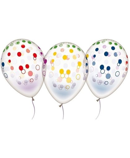 10x Transparante ballonnen met stippen 28 cm